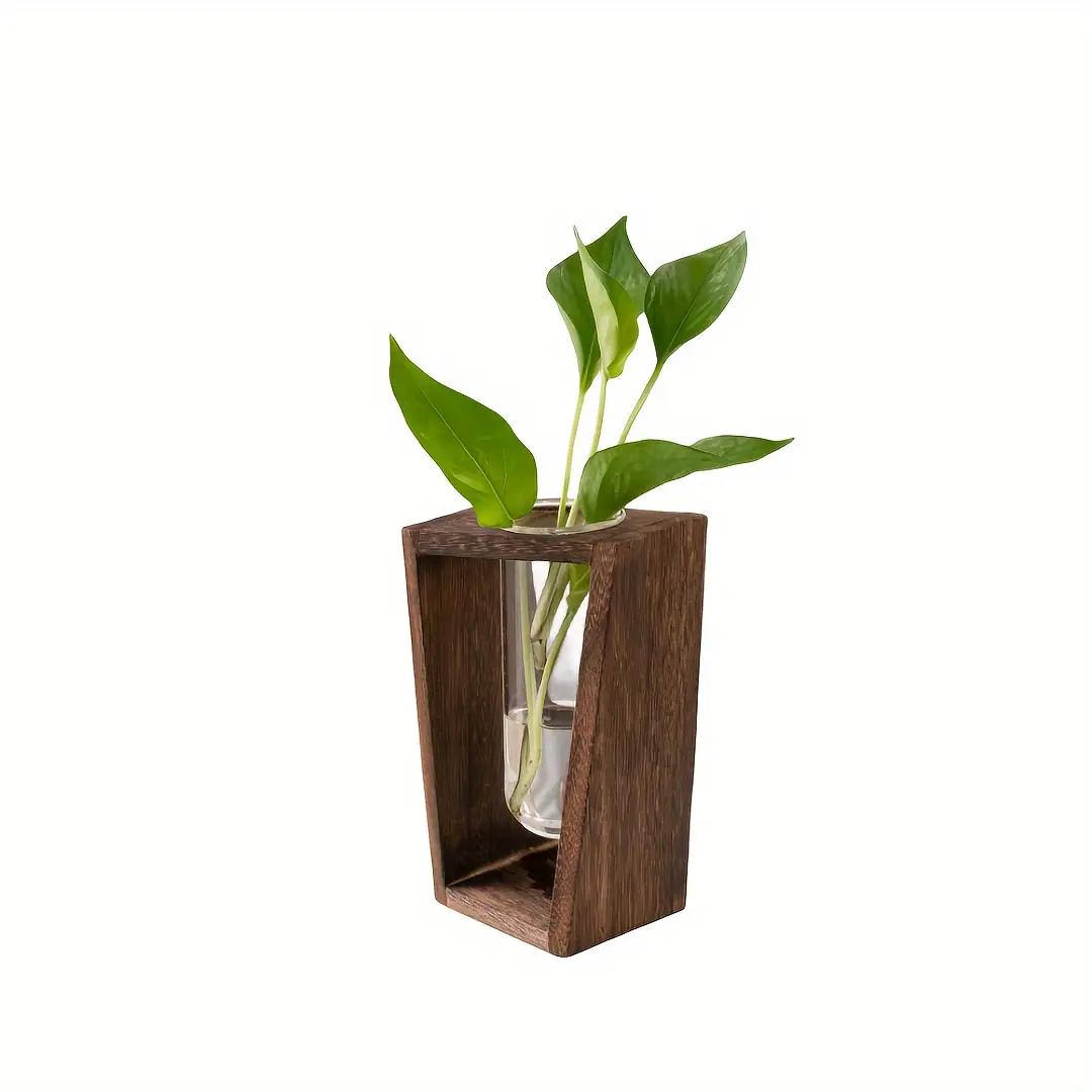 Propagation Station Vase - Moderne Holz-Pflanzvase - Minimalistischer Hydrokultur-Pflanzentopf für