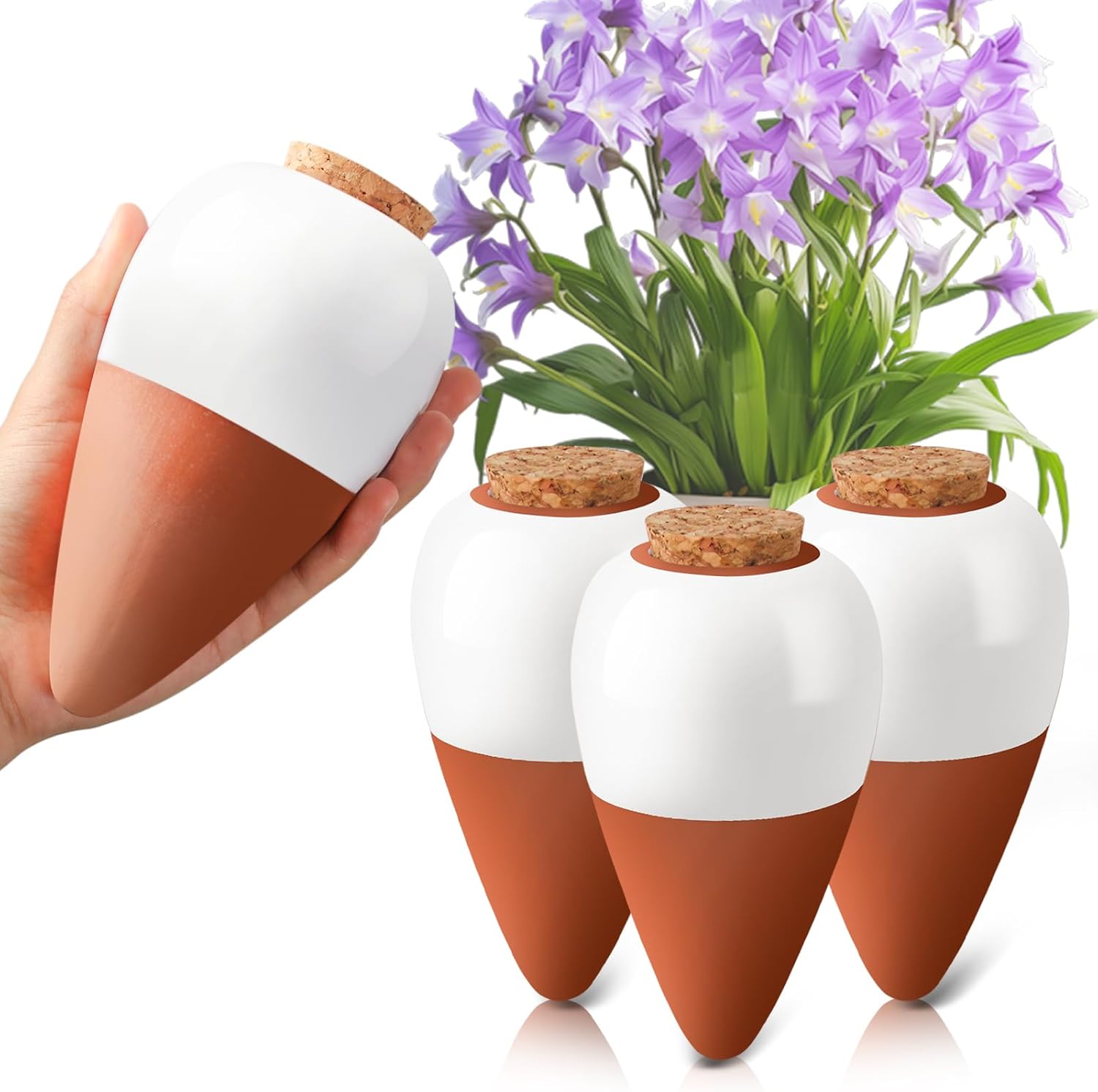 Self Watering Insert - Terrakotta-Bewässerungsspieße, Selbstbewässerungskugel, Langsam Freigebende Selbstbewässerungseinlage für