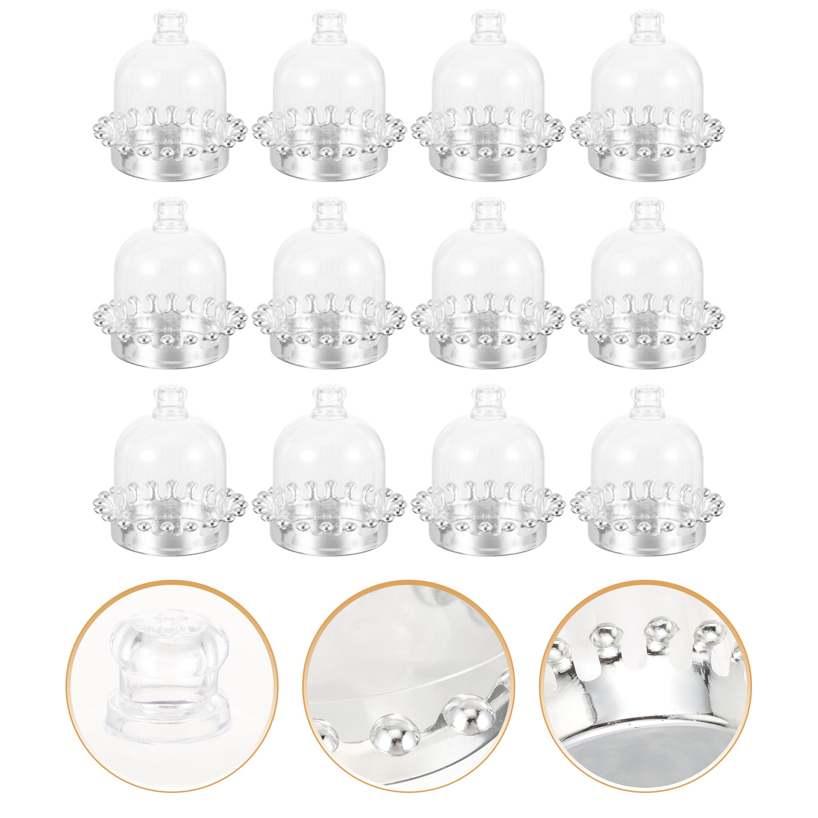 Plastic Dome Clear - 12 Stück Kuchenständer mit Kuppelabdeckung, transparente