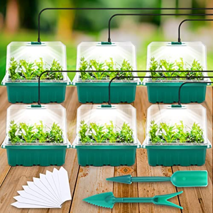 Humidity Dome Kit - Anzuchtschale mit Licht, 6-teiliges Anzuchtset mit